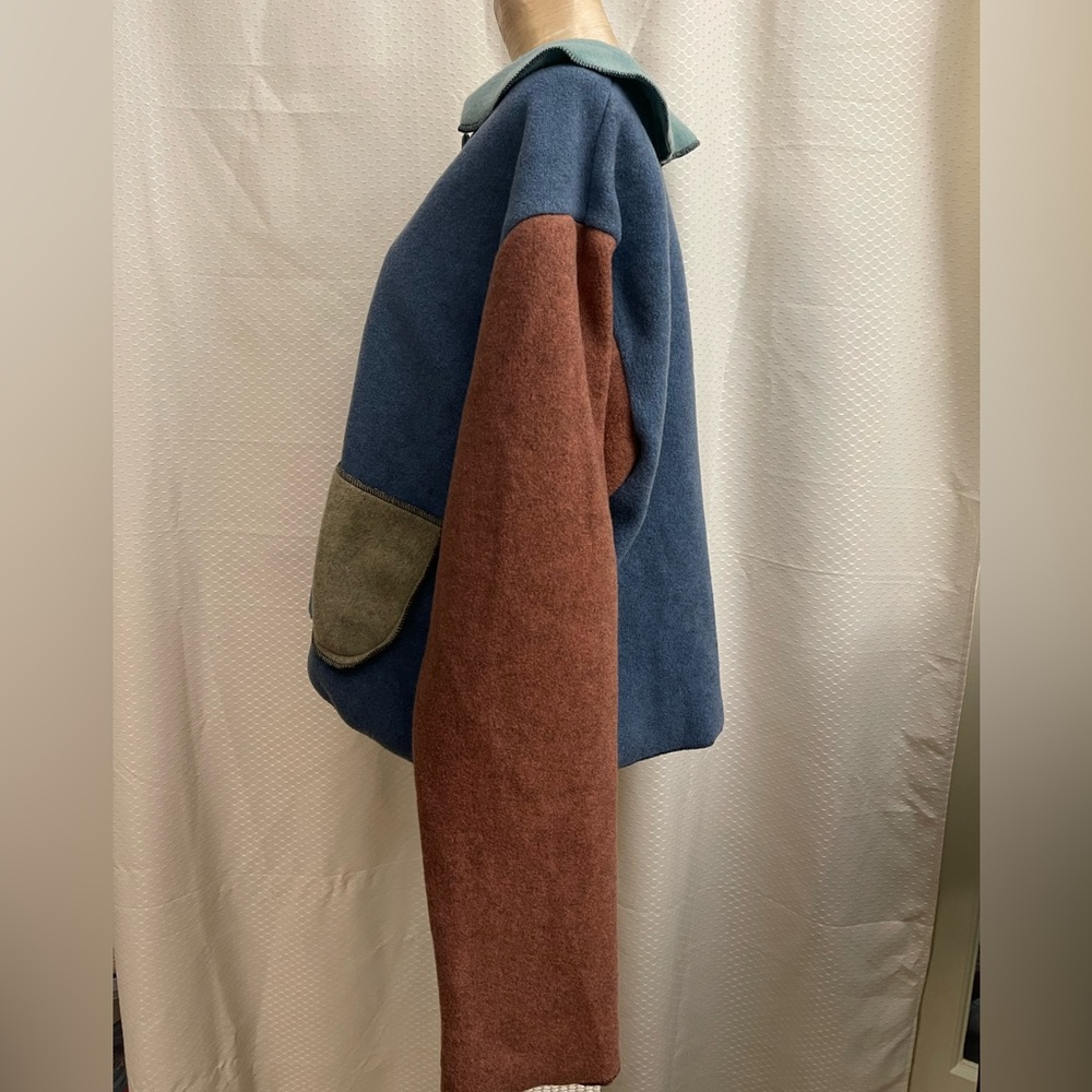SOLD- NOT AVAILABLE 
By Design purchased at Nordstroms. So soft patchwork jacket - Picture 4 of 10